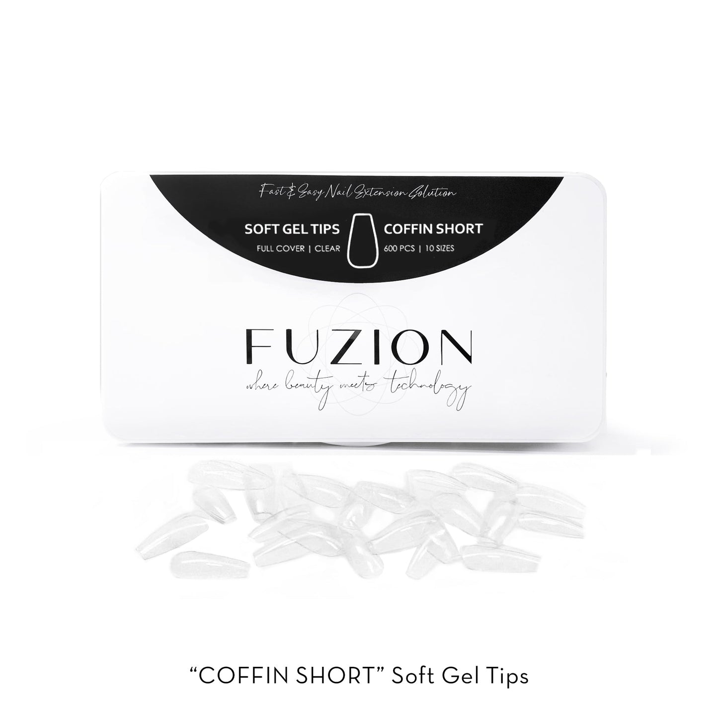 Fuzion Soft Gel Tips - Coffin Short