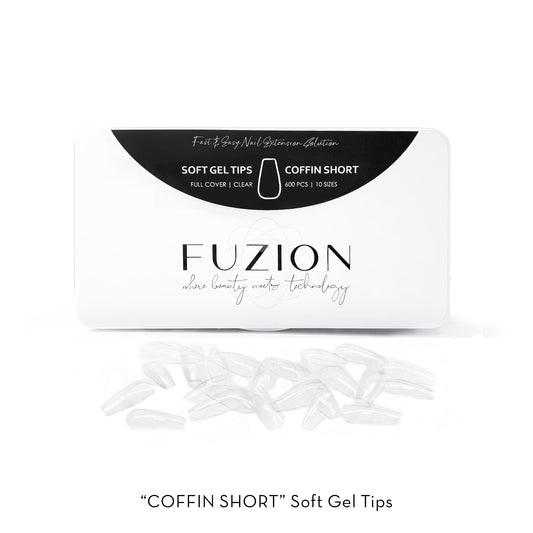 Fuzion Soft Gel Tips - Coffin Short