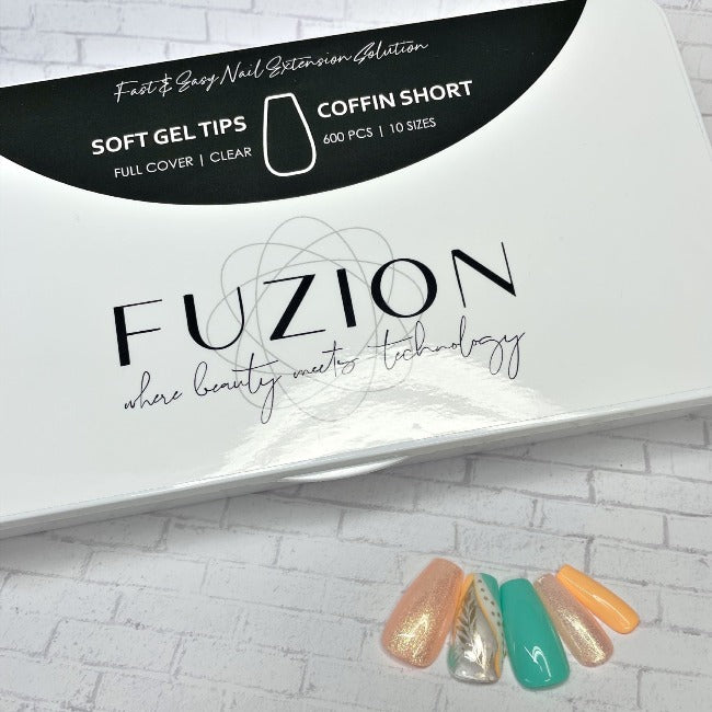Fuzion Soft Gel Tips - Coffin Short